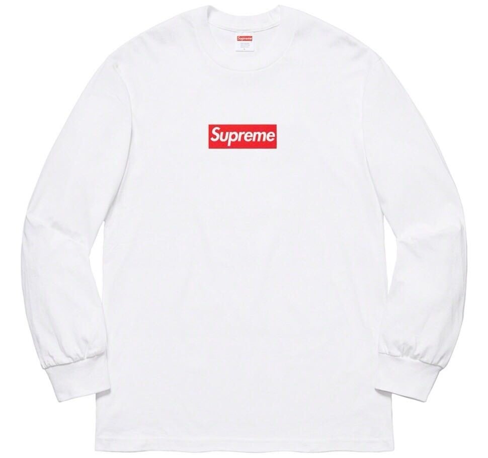 Supreme スモールボックスロゴ ロングスリーブTシャツ 小さなロゴ ロンT ホワイト ブラック メンズ レディース