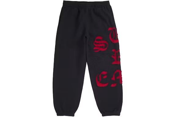SUPREME? SWEAT PANT 2025SS ロゴ刺繍 スウェットパンツ プレミアムフリース シュプリーム 高級感 ストリート ブラック
