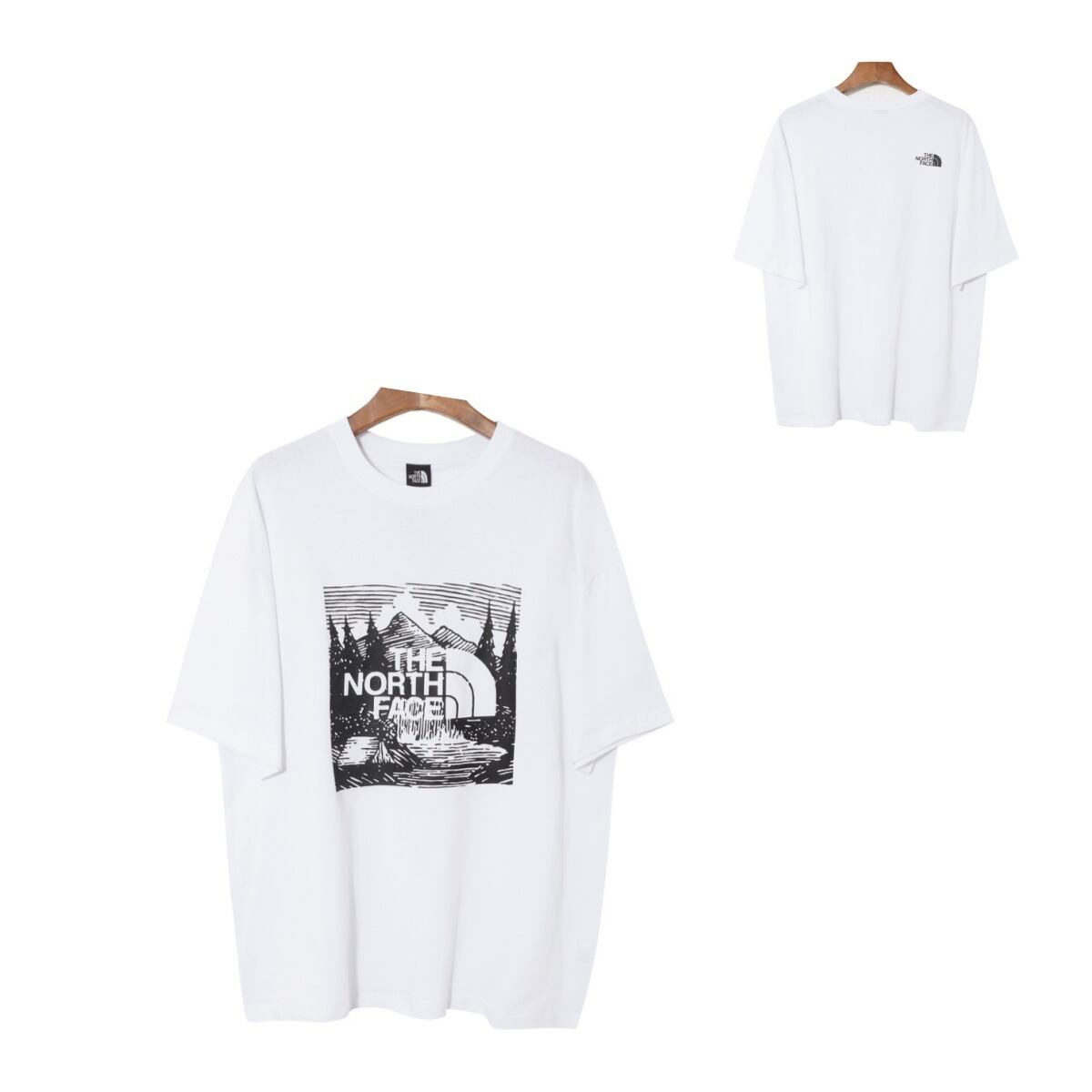 THE NORTH FACE マウンテングラフィック 半袖Tシャツ ホワイト レディース メンズ