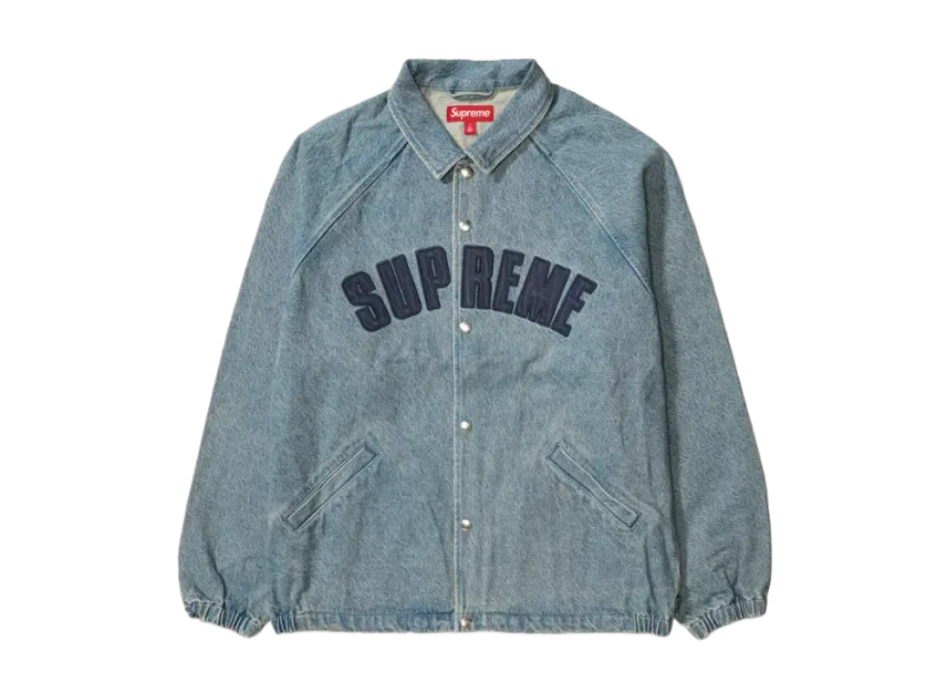 【Supreme】SUPREME? DENIM COACH JACKET 2025SS デニムコーチジャケット ブルゾン プレミアムコットン 高級感 ストリート ブラック ブルー
