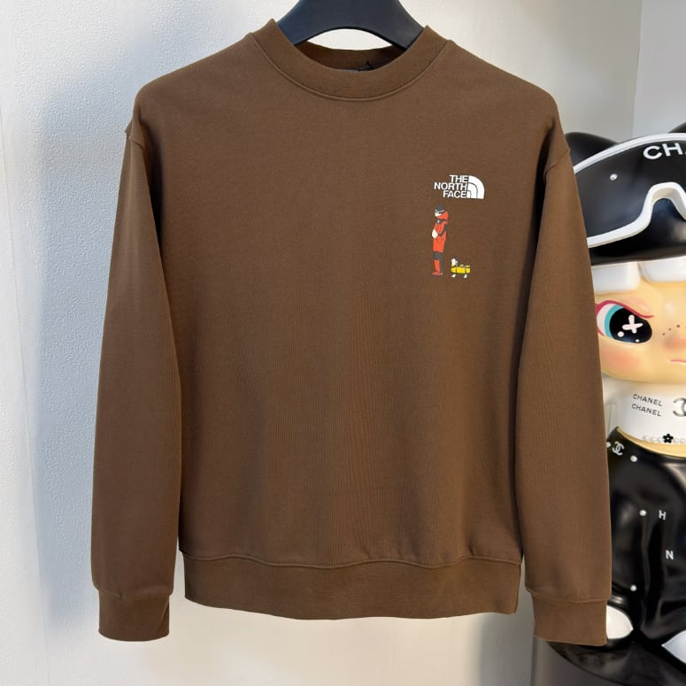 THE NORTH FACE スウェット メンズ レディース トレーナー バックプリント グラフィック クルーネック ブラウン