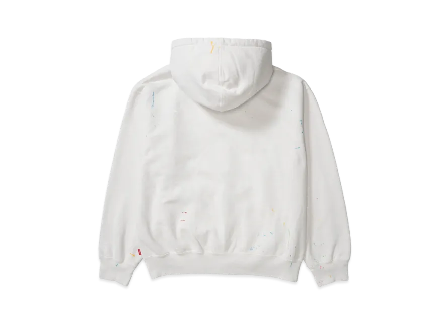 Supreme ボックスロゴ ペイントスプラッター ジップアップパーカー メンズ レディース フルジップ フーディー ブラック ホワイト ネイビー