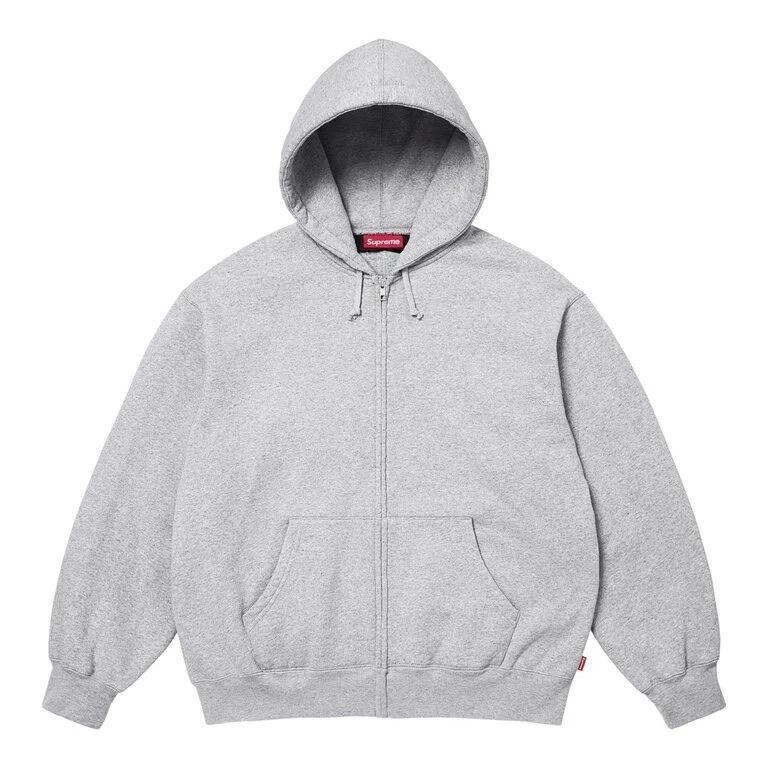 SUPREME? ZIP UP HOODIE 2025SS バックロゴ フルジップ スウェットパーカー プレミアムコットン シュプリーム 高級感 ストリート グレー ブラック