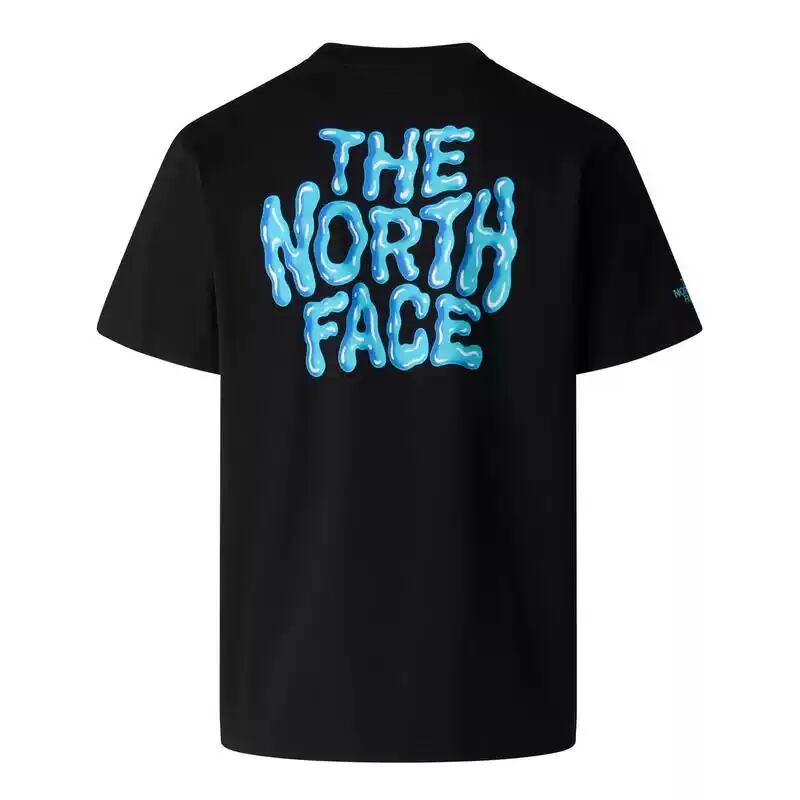 THE NORTH FACE Tシャツ メンズ レディース 半袖 バックプリント ブラック ブルーロゴ ストリート