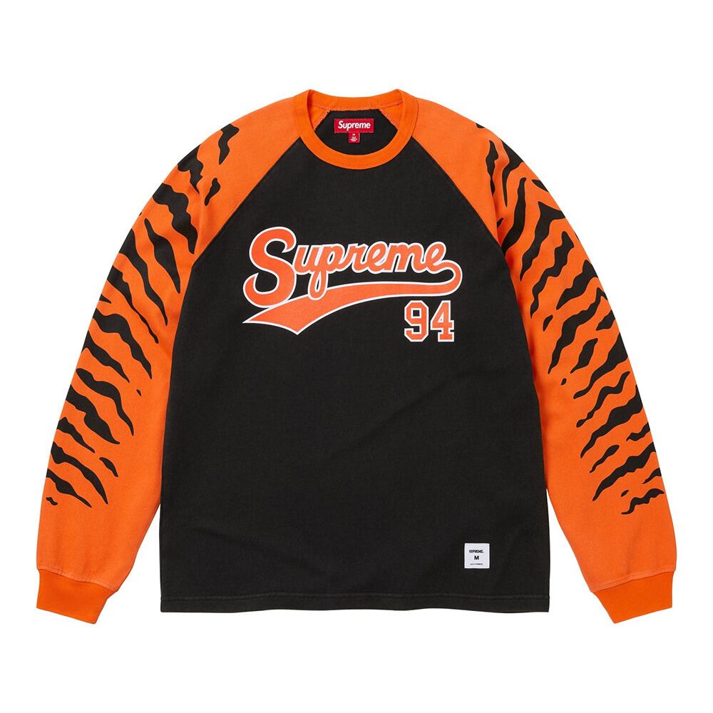 【Supreme】SUPREME? RAGLAN SLEEVE LONG TEE 2025SS ラグランスリーブ ロンT カットソー プレミアムコットン 高級感 ストリート ブラック/ホワイト レッド/GRAY オレンジ/ブラック