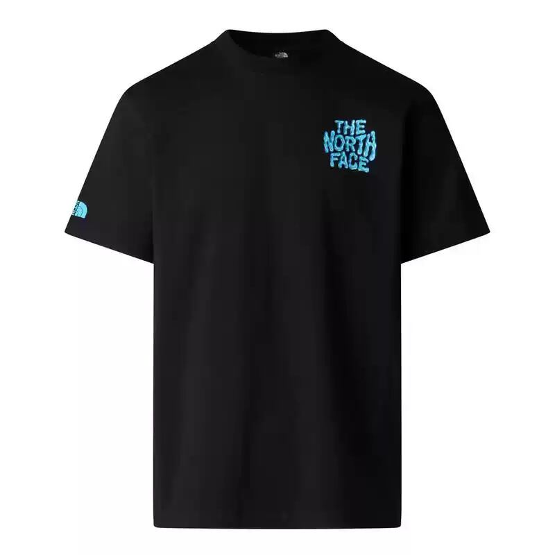 THE NORTH FACE Tシャツ メンズ レディース 半袖 バックプリント ブラック ブルーロゴ ストリート