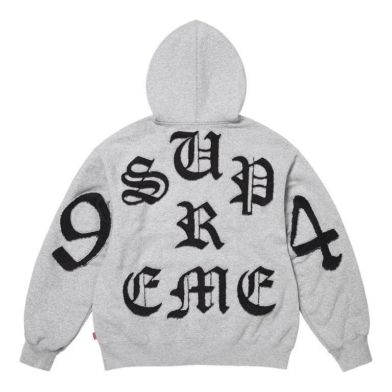 SUPREME? ZIP UP HOODIE 2025SS バックロゴ フルジップ スウェットパーカー プレミアムコットン シュプリーム 高級感 ストリート グレー ブラック