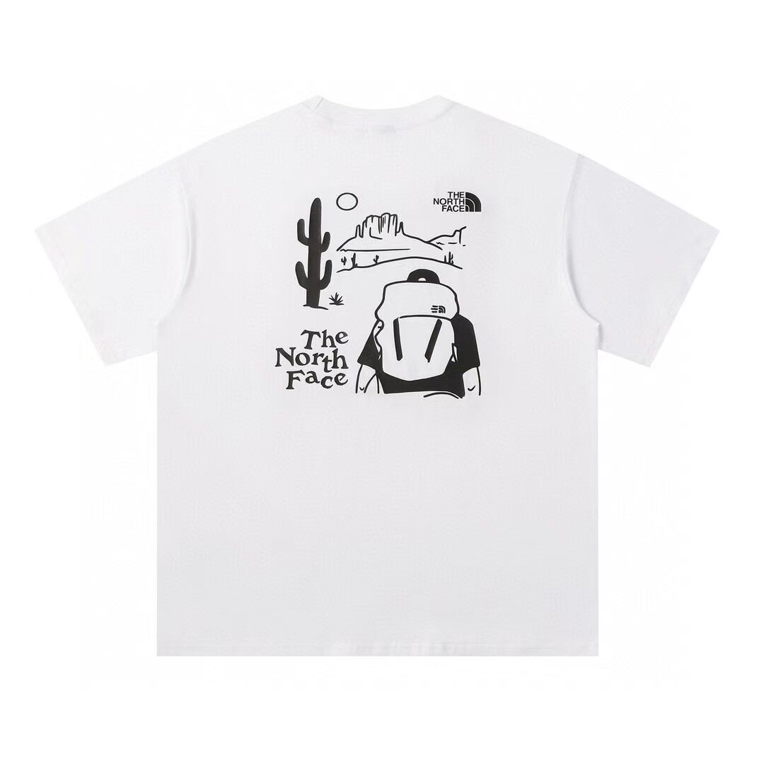 THE NORTH FACE メンズTシャツ バックプリント 半袖 ロゴTシャツ クルーネック ホワイト カジュアル アウトドア